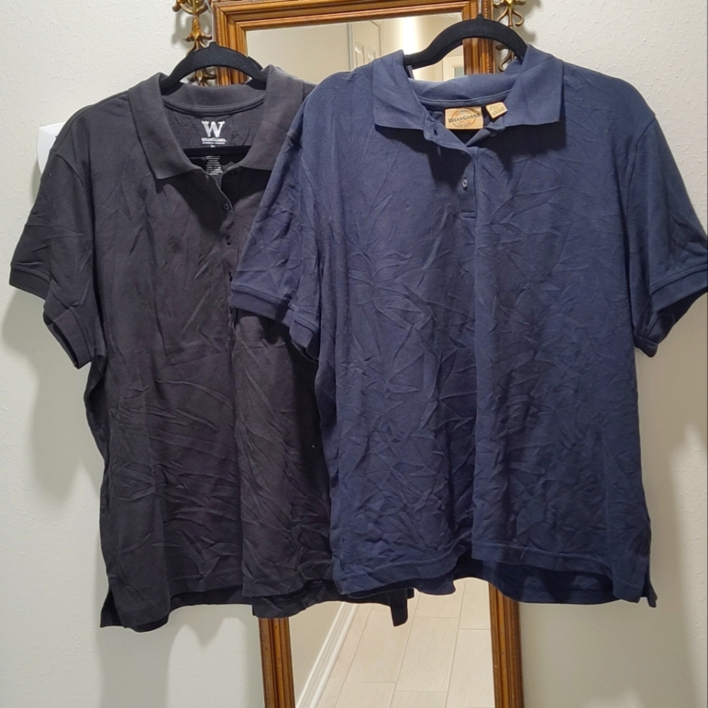 2 NWT WearGuard 3XL Women's Polo Shirts – 1 Navy, 1 Black Uniform Cotton